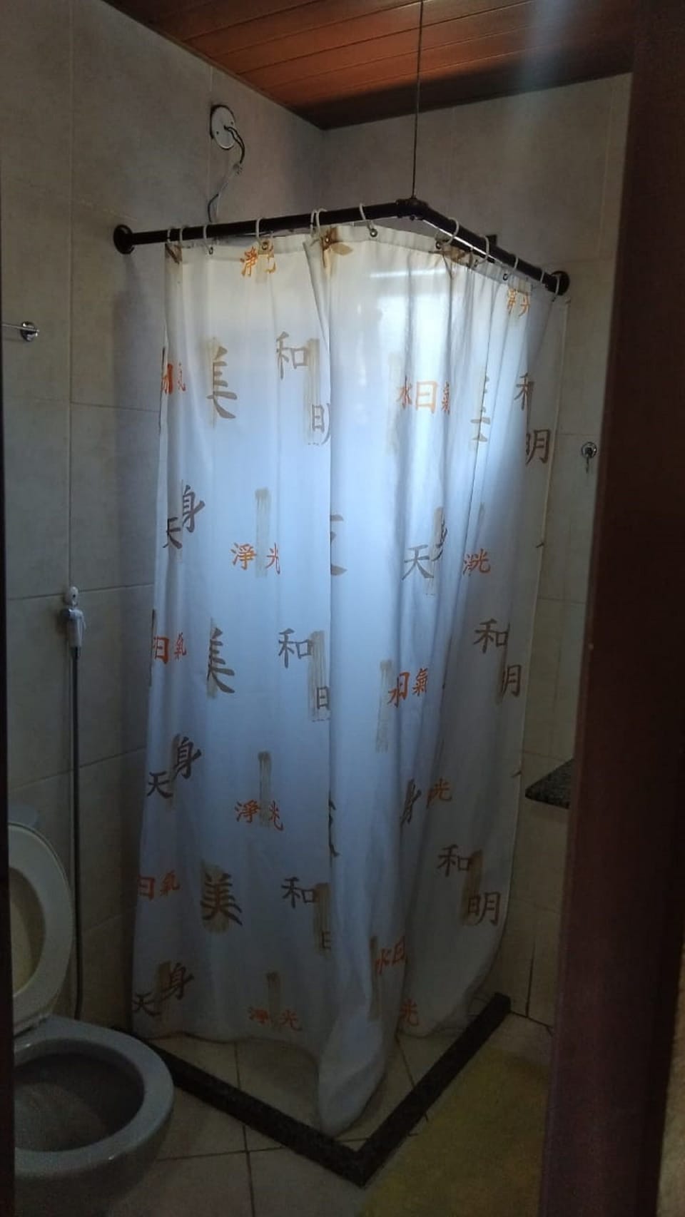 Shower, towels, soap, toilet paper