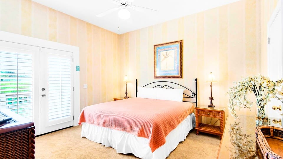 A calm, airy bedroom for a good night's rest.