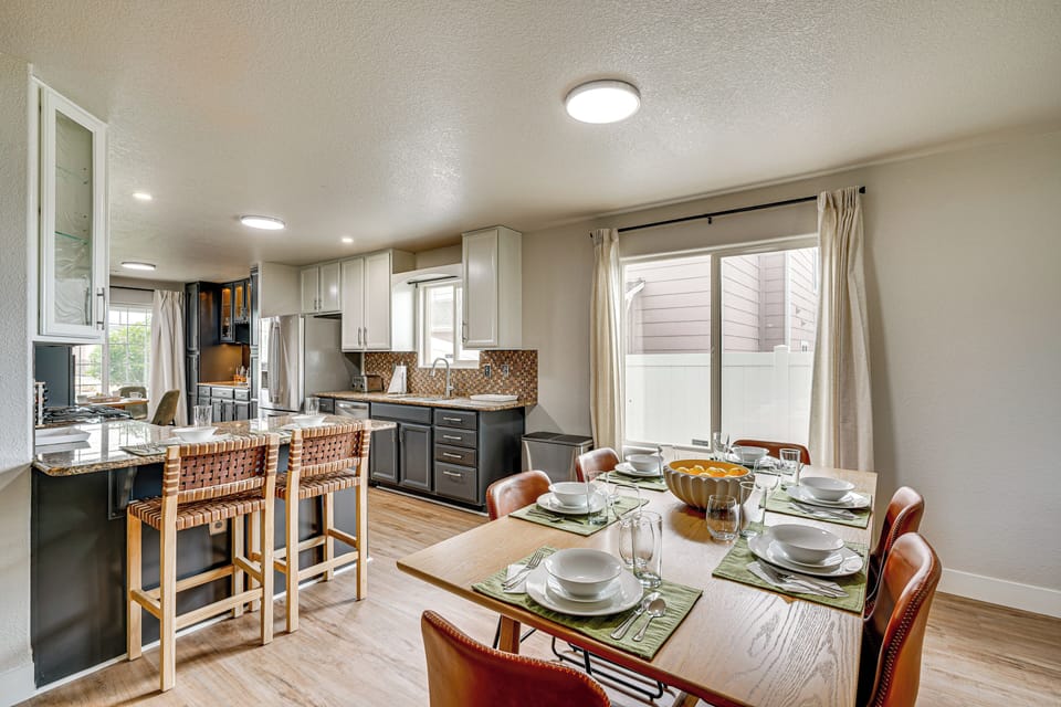 Kitchen & Dining Area | 1st Floor | Dishware/Flatware