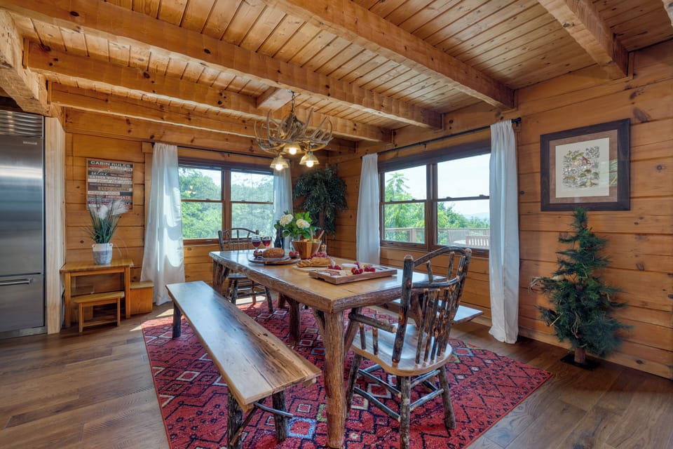 Chic dining area.