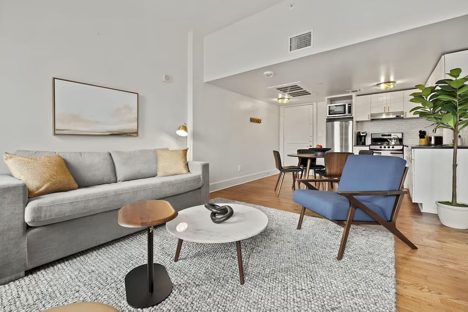 Sip coffee and plan your day in an open, airy space.