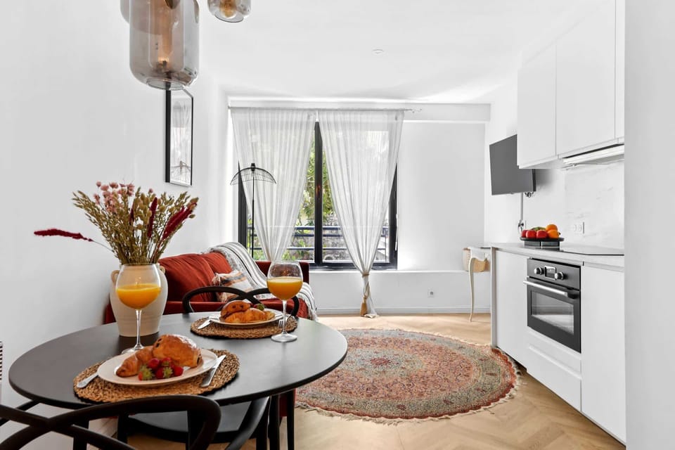 The open-plan living, kitchen and dining area