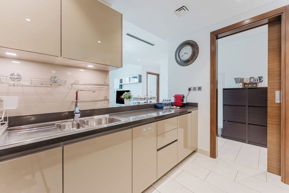 Exclusive Apartment, Balcony, City View | Private kitchen | Full-size fridge, microwave, oven, stovetop