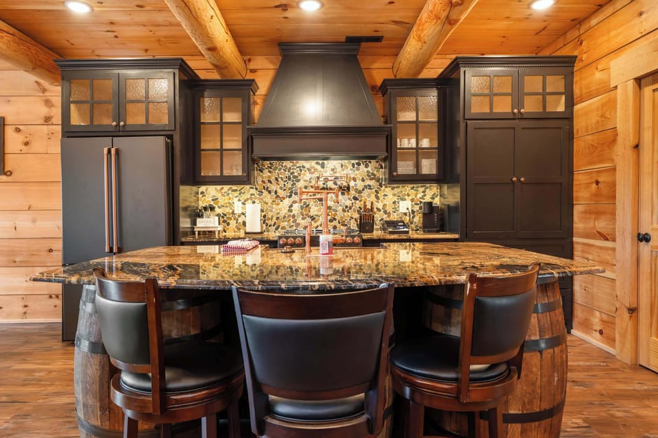 Cabin, Multiple Beds, Hot Tub, Garden View (Antler Summit Trio) | Private kitchen | Fridge, microwave, coffee/tea maker