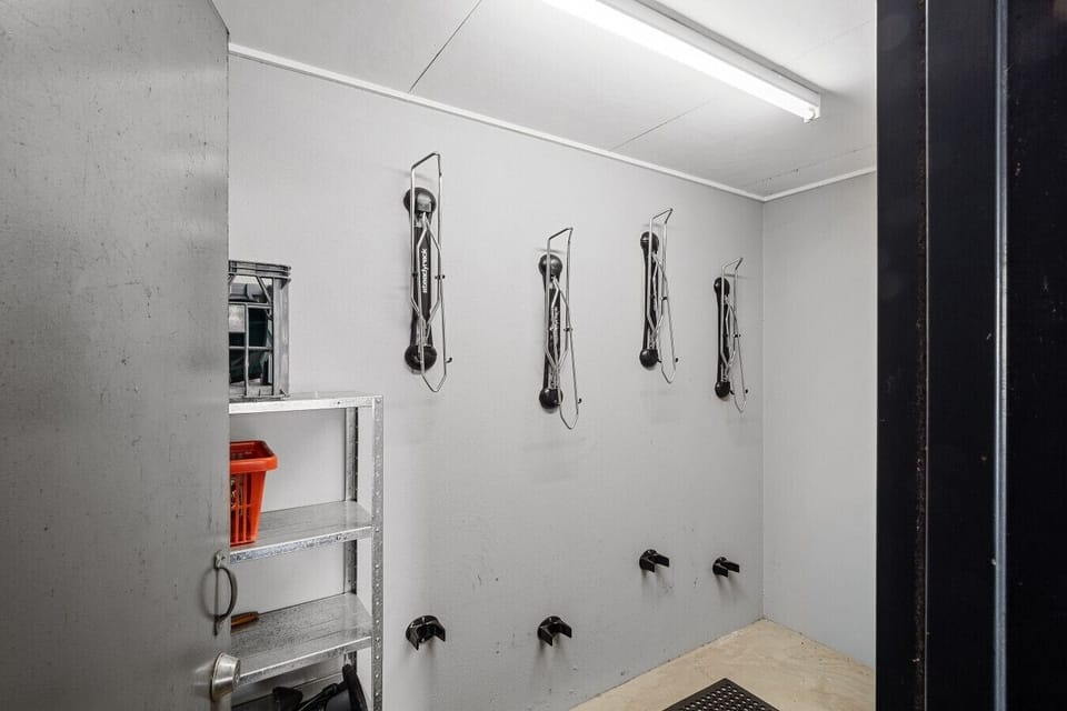 Secure bike storage with racks