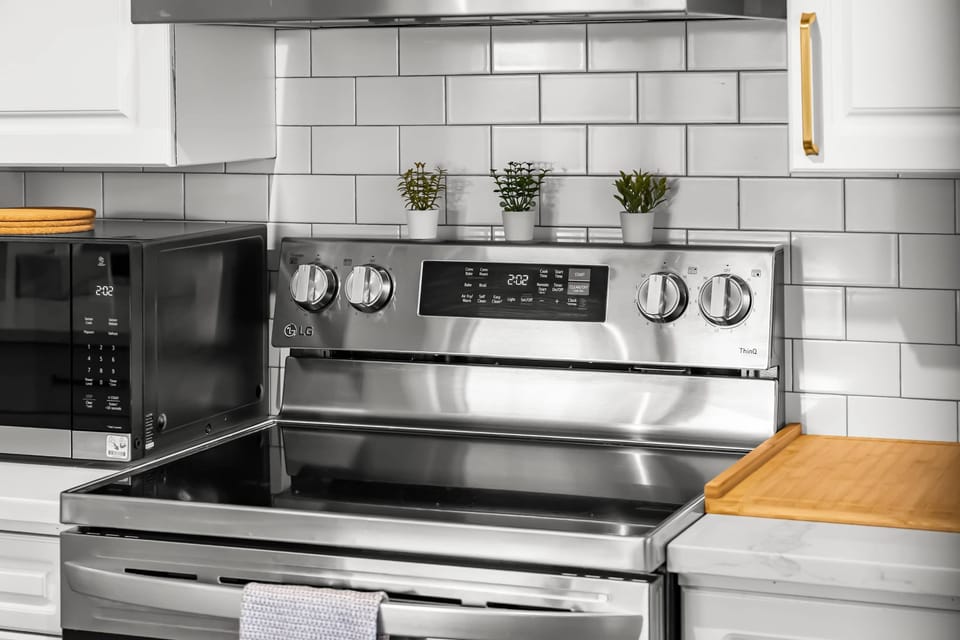 Stainless steel appliances and plenty of prep space for your culinary creations