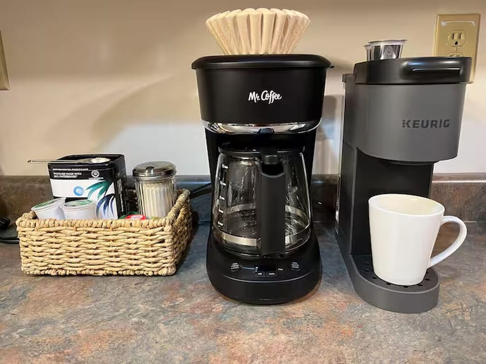 Coffee station stocked and ready — an easy start to your morning