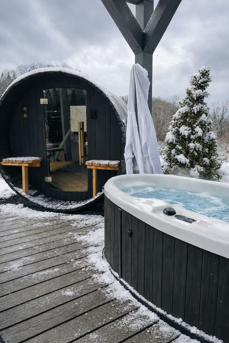 Outdoor spa tub