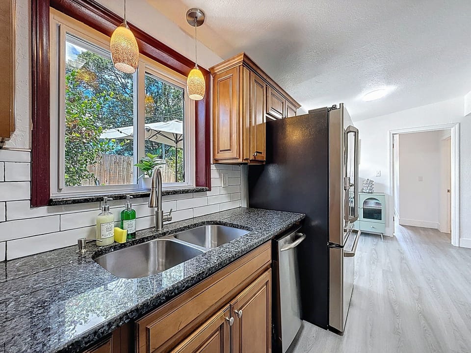Kitchen with window over the sink