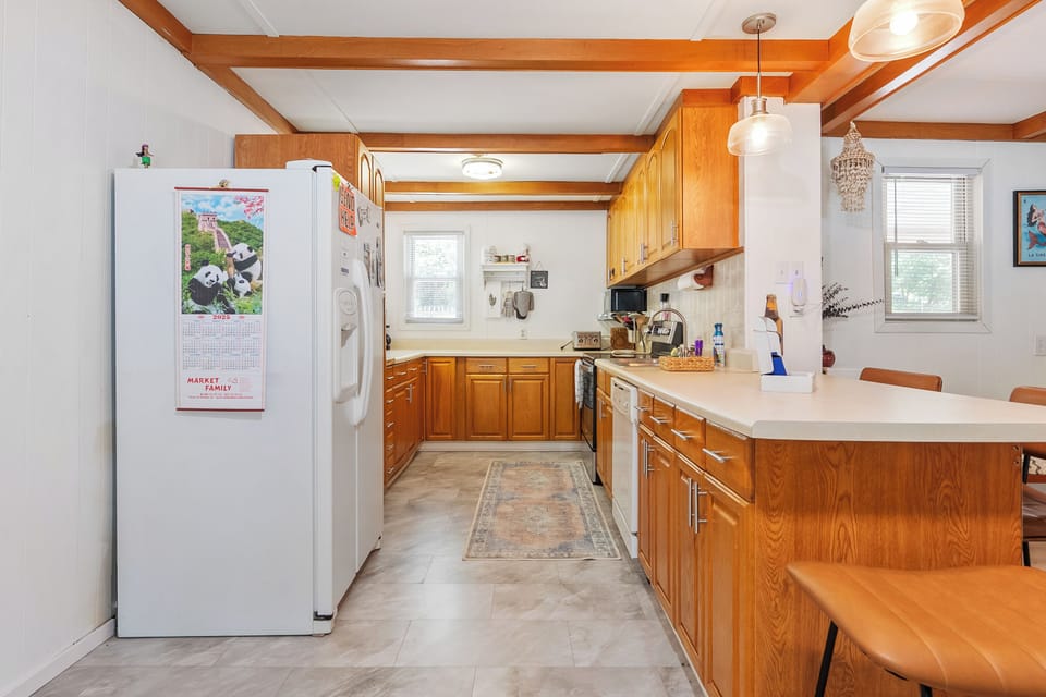Spacious kitchen with modern appliances