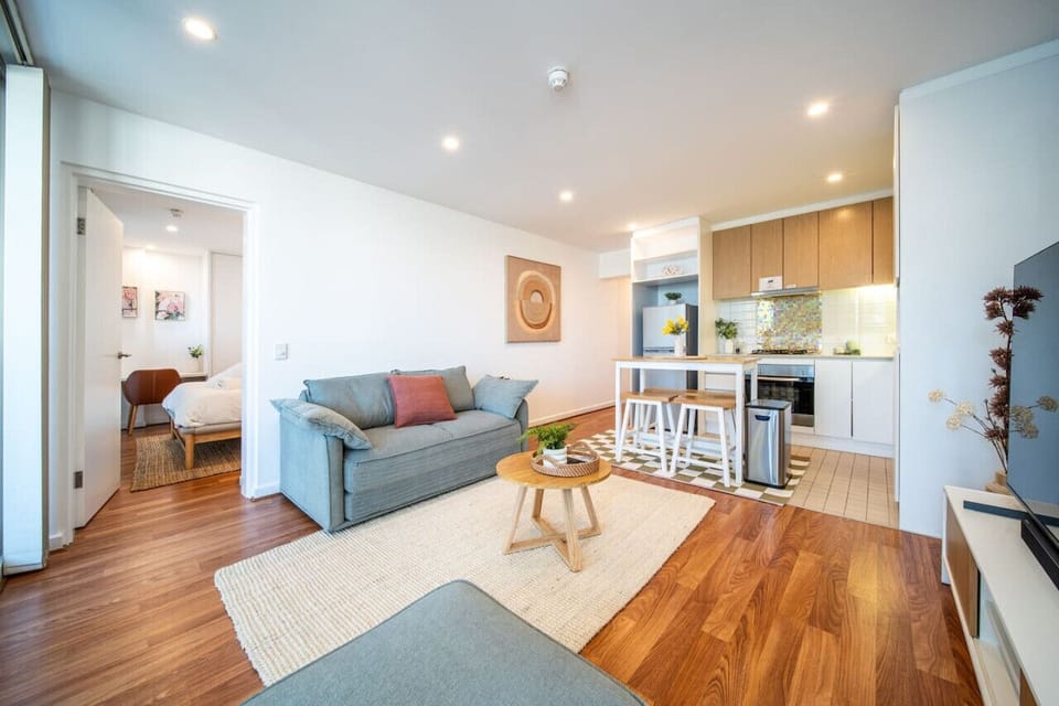 An open plan kitchen, dinning and living area encourages togetherness.