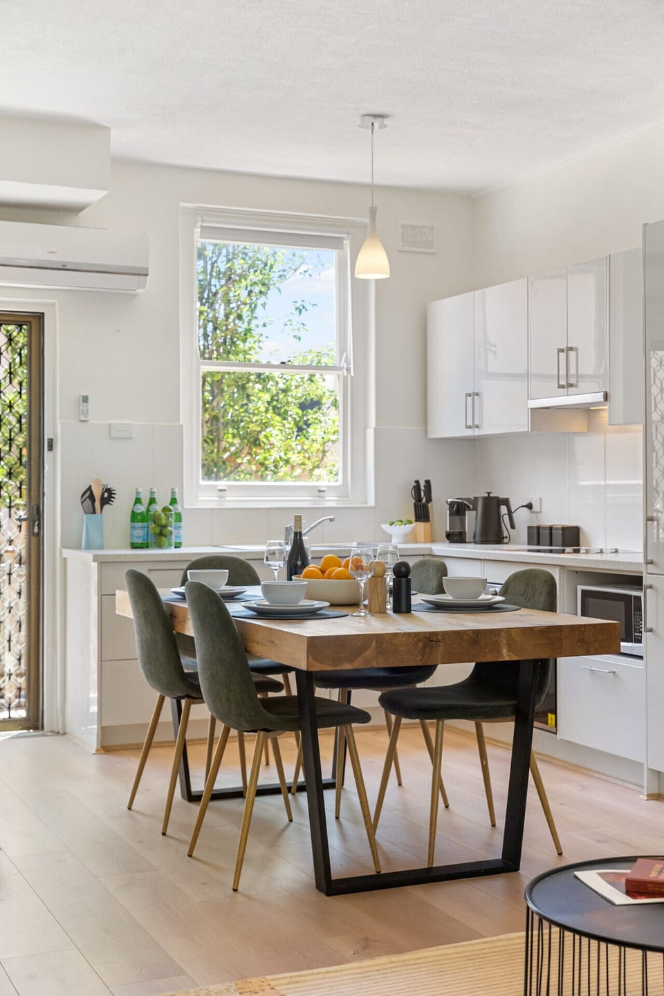 Set the table for a cosy dinner or enjoy a casual brunch in the open-plan space, designed for connection and comfort with everything you need at your fingertips.