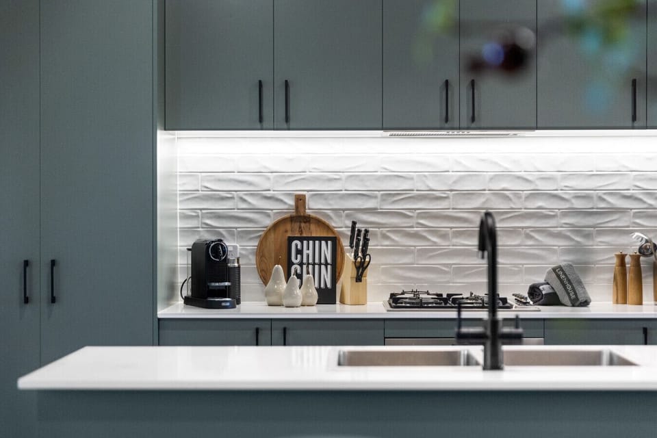 Start your mornings with ease using the coffee machine, perfectly placed for a quick brew before the day begins.