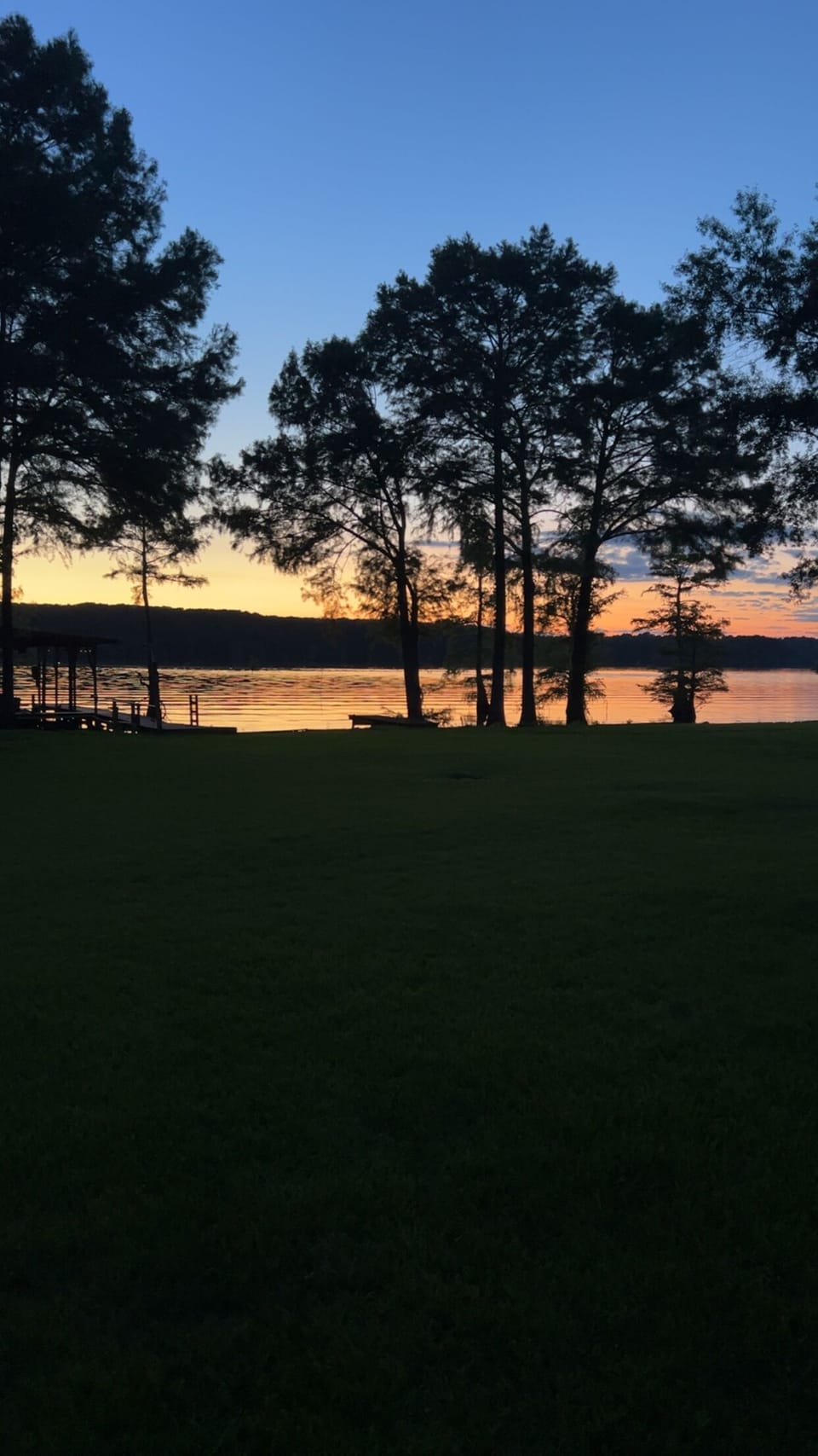 The back porch faces west to watch The breathtaking sunsets over Caddo Lake