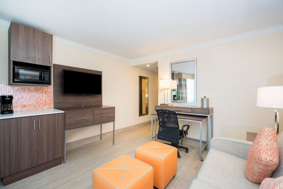 In-room safe, desk, laptop workspace, blackout drapes