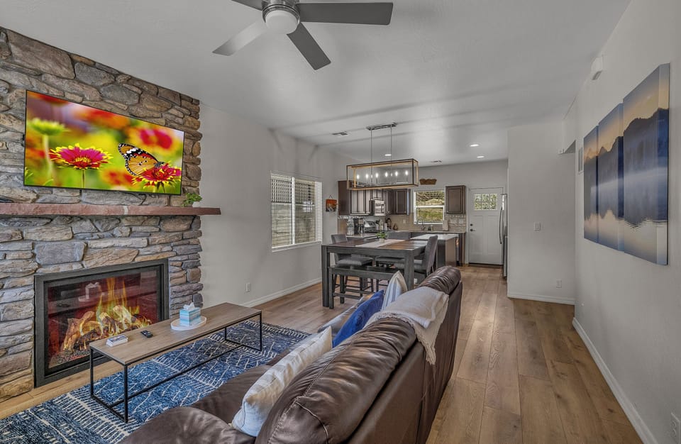Open floor plan from the living room to the kitchen.