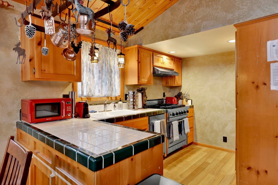 The full kitchen is equipped with basic necessities, making it easy to prepare meals during your stay.