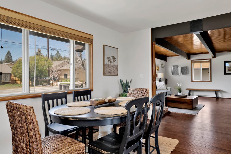 Inviting dining area designed for comfort and connection. The space feels open and airy, with a warm atmosphere that makes everyday meals and special gatherings equally enjoyable.
