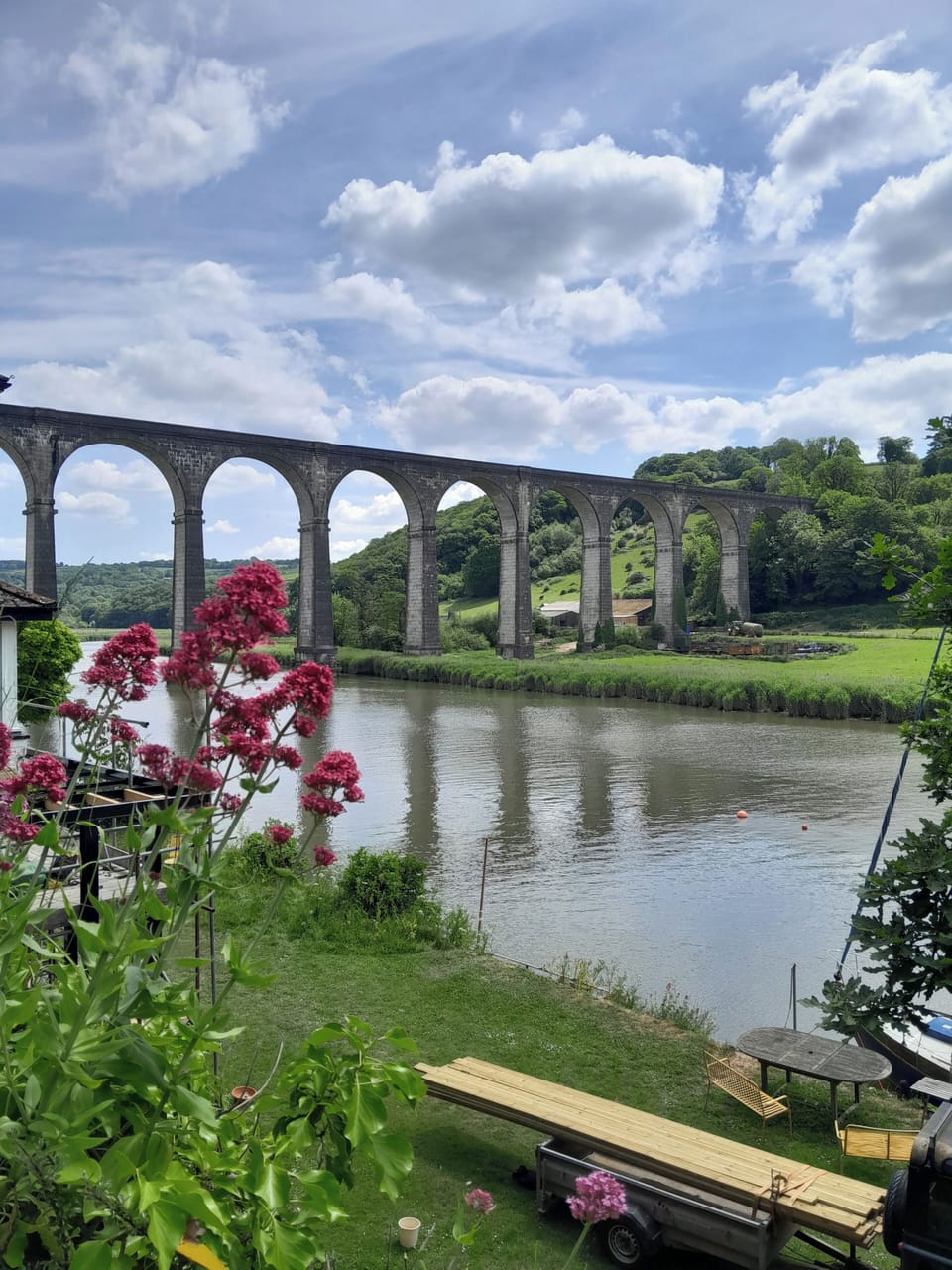 The iconic Calstock viaduct. 
Trainline from Plymouth to Gunnislake stopping at Calstock railway station.