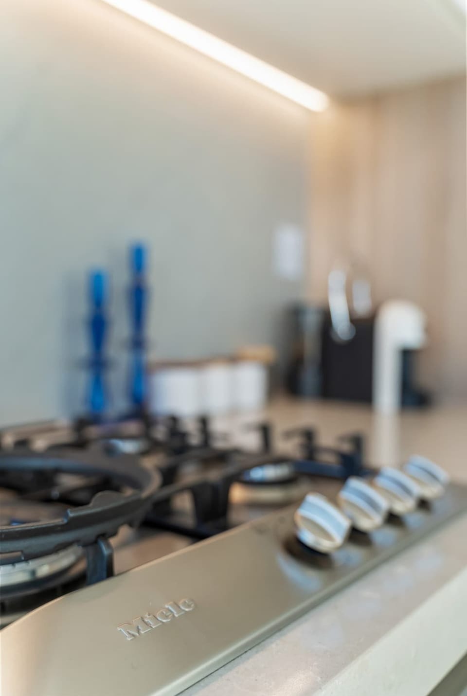 Miele gas cooktop for effortless home cooking.