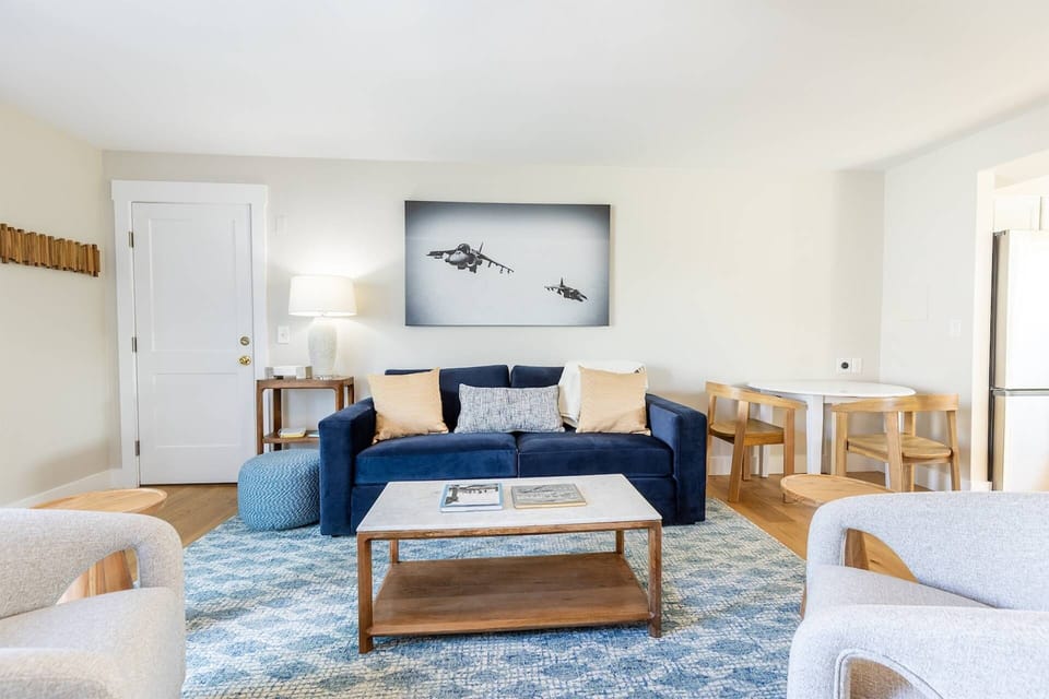 The family room doubles as a third bedroom when the sleeper sofa opens up to a Full bed (linens included).