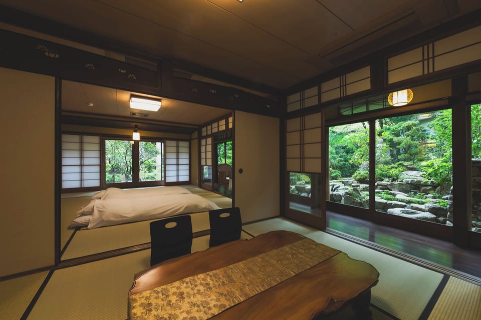 Japanese-style Quadruple Room, Non Smoking, Garden View | In-room safe, WiFi (free), bed sheets