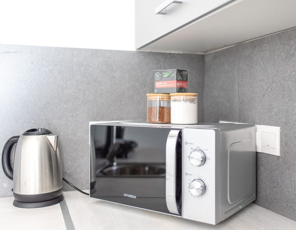 Enjoy complimentary coffee, tea, and sugar — just like home.