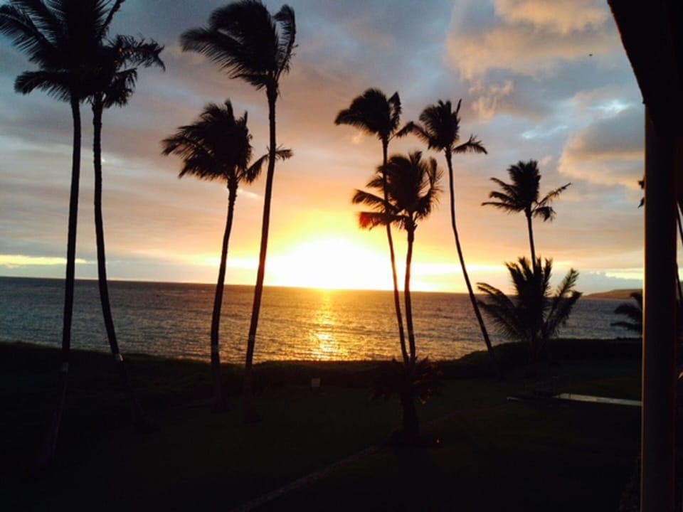 Gorgeous sunset from private lanai.