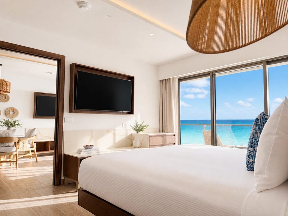 Luxury Presidential Ocean Front One Bedroom Suite Diamond Club | Premium bedding, free minibar, in-room safe, desk