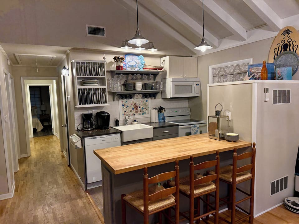 Kitchen with hallway to bedrooms behind