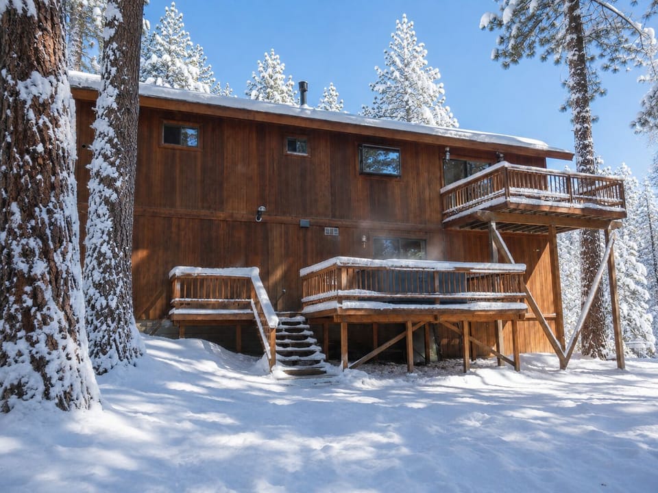 exterior of the back of the house during winter