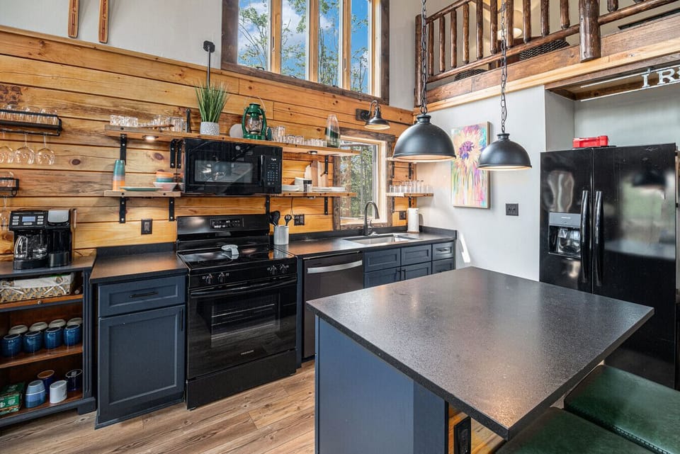 Kitchen and island