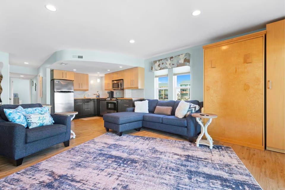 The open floor plan is great for keeping an eye on little ones at play.