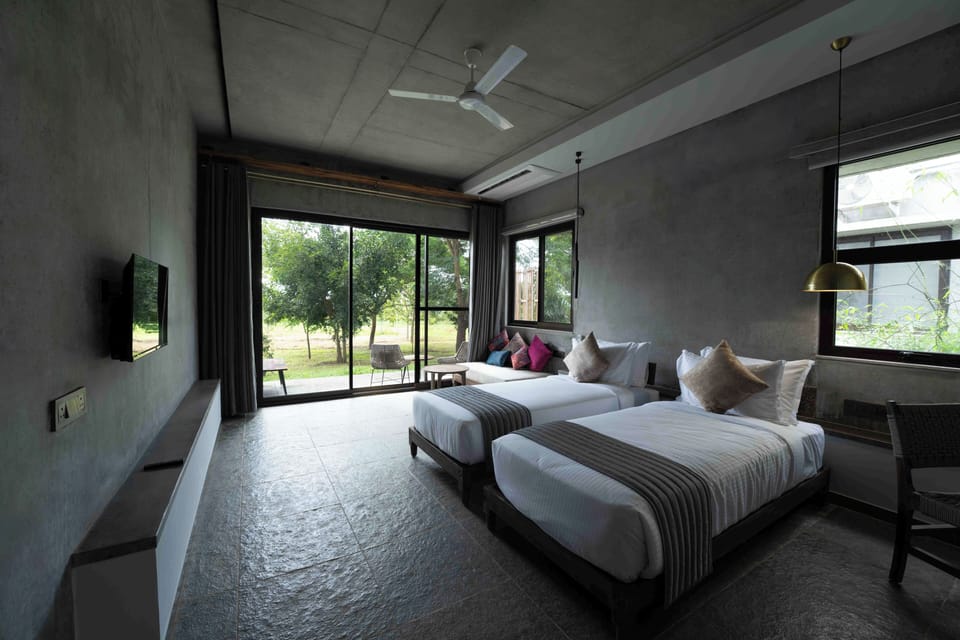 Premium bedding, desk, laptop workspace, free WiFi