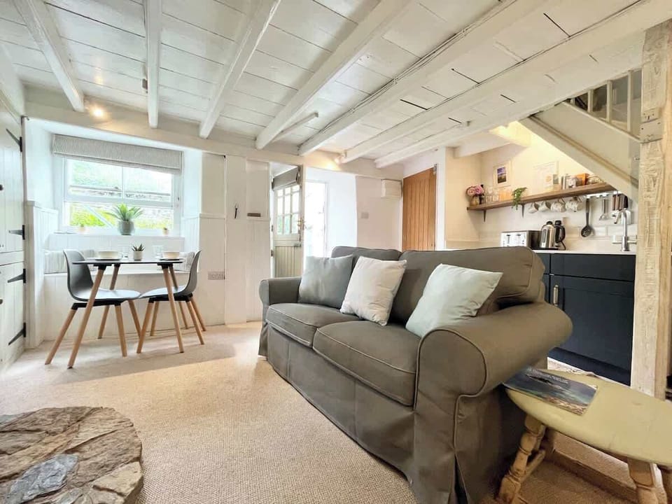 Living Area with mini fridge and small kitchen area 