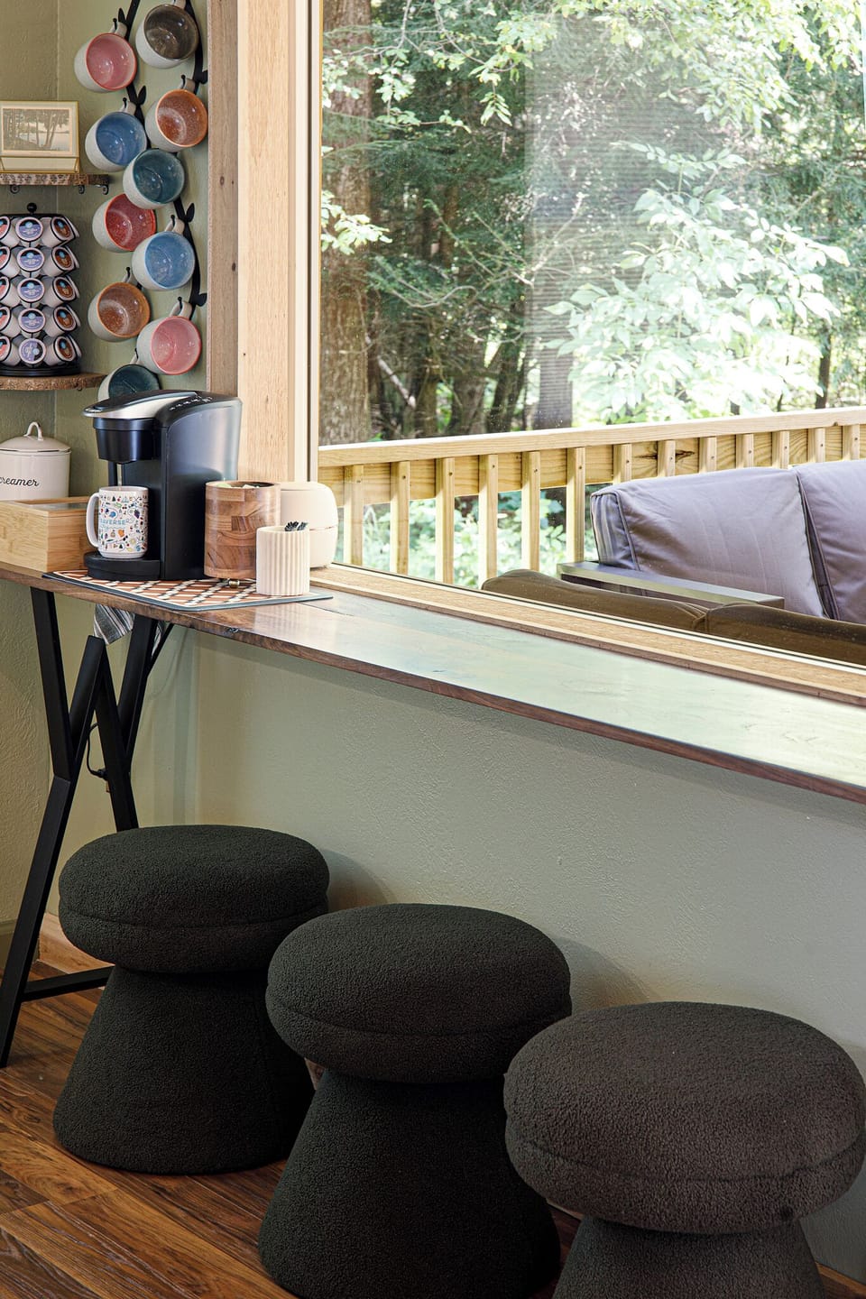 Lounge at the coffee bar while overlooking the beautiful view