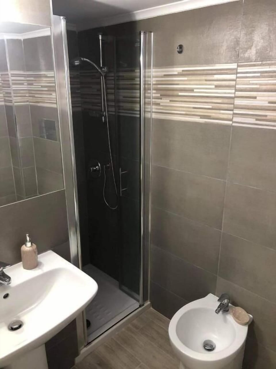 Shower, hair dryer, bathrobes, bidet