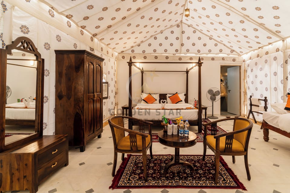 Family Tent, Desert View | Premium bedding, down comforters, memory foam beds, laptop workspace