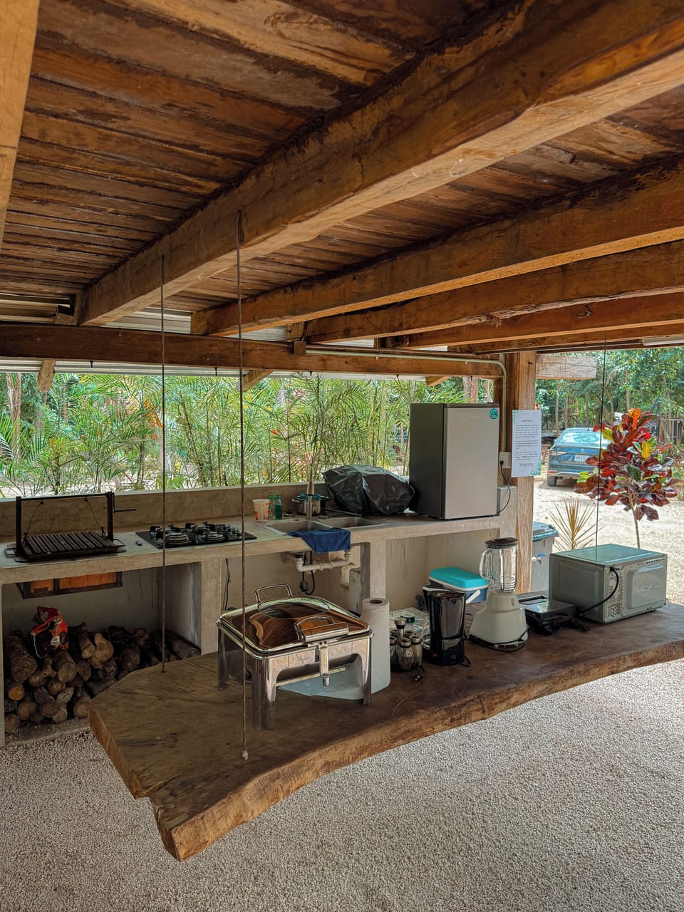 Cabin, partial lagoon view | Private kitchen | Cookware/dishes/utensils
