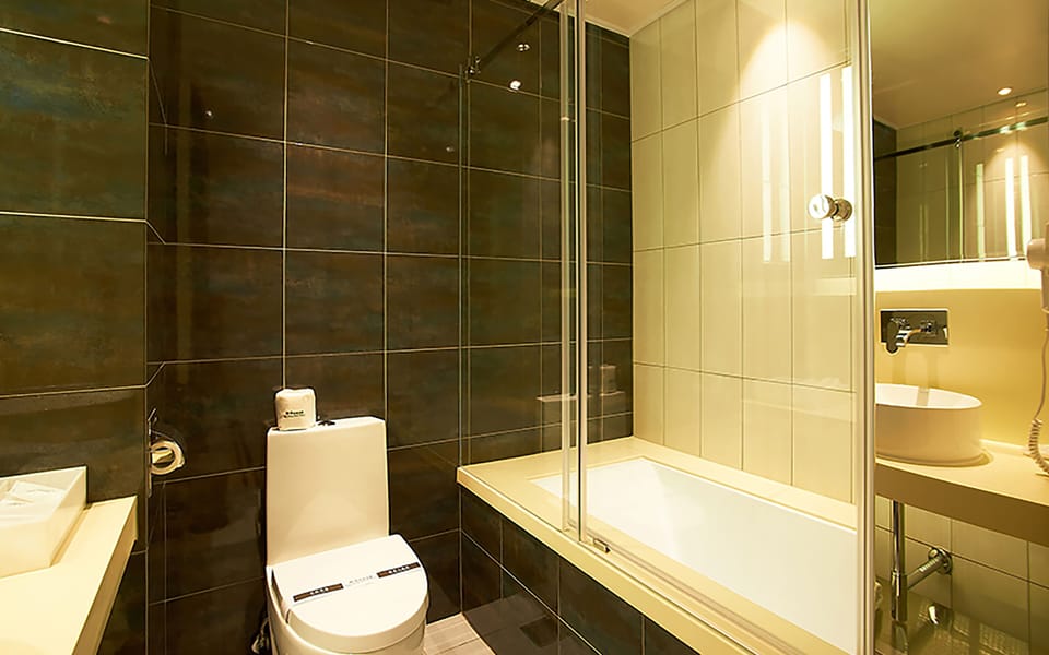 Standard Double Room | Bathroom | Combined shower/tub, hair dryer, slippers, towels