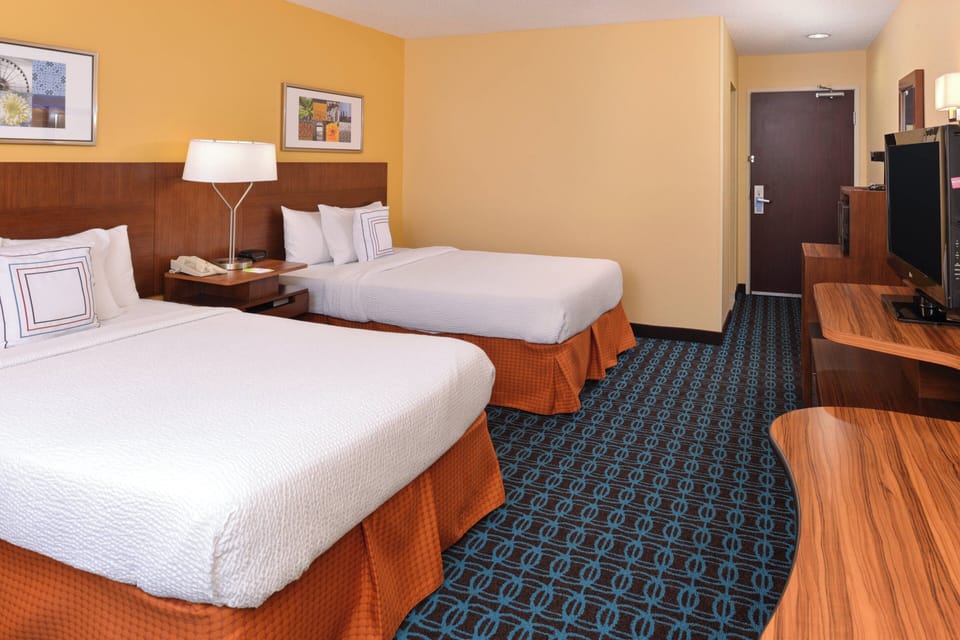 Room, 2 Double Beds | Premium bedding, individually furnished, desk, laptop workspace