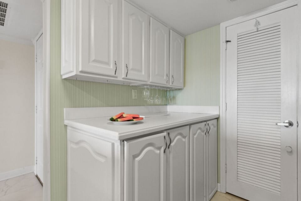 Washer and dryer in cabinets