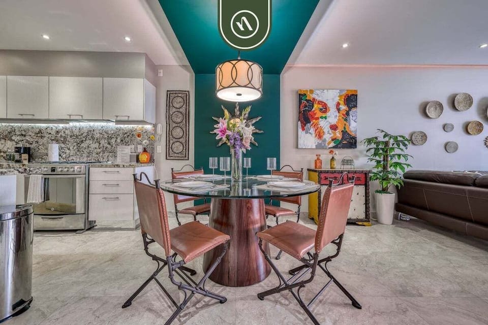 Relax in a thoughtfully designed living space that blends modern elegance with cozy textures. Perfect for unwinding after a day of exploring or hosting intimate gatherings.