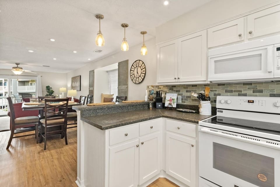 Cook a real meal without bumping elbows — generous counter space means everyone can pitch in at once.