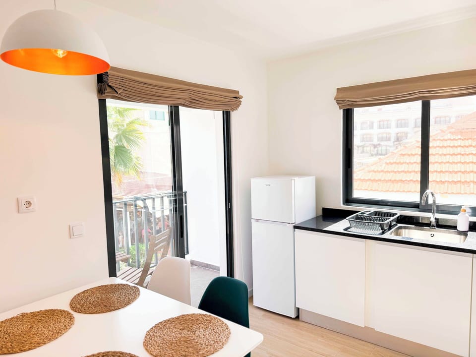 Apartment, 1 Bedroom, Balcony | Private kitchenette | Fridge, microwave, oven, stovetop