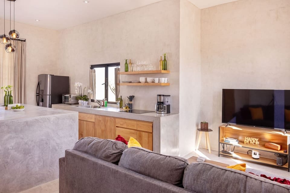 Living room with smart tv