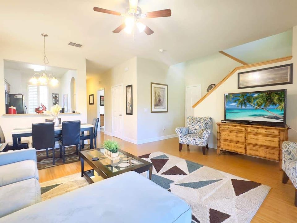 Spacious Living Room with TV