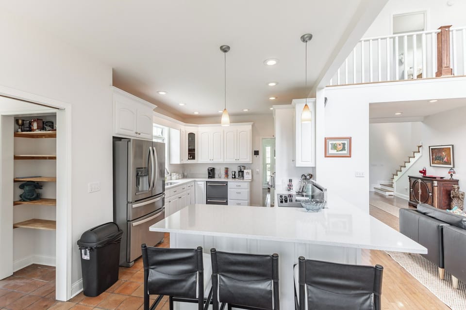 Kitchen and counter height bar with chairs