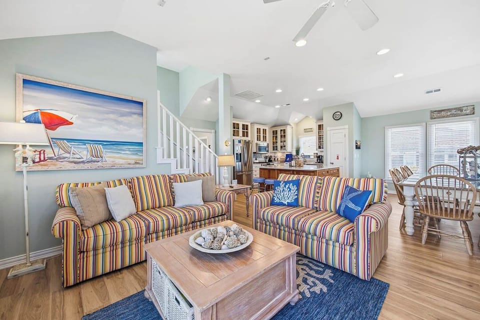 Top-Level Living Room with Deck Access