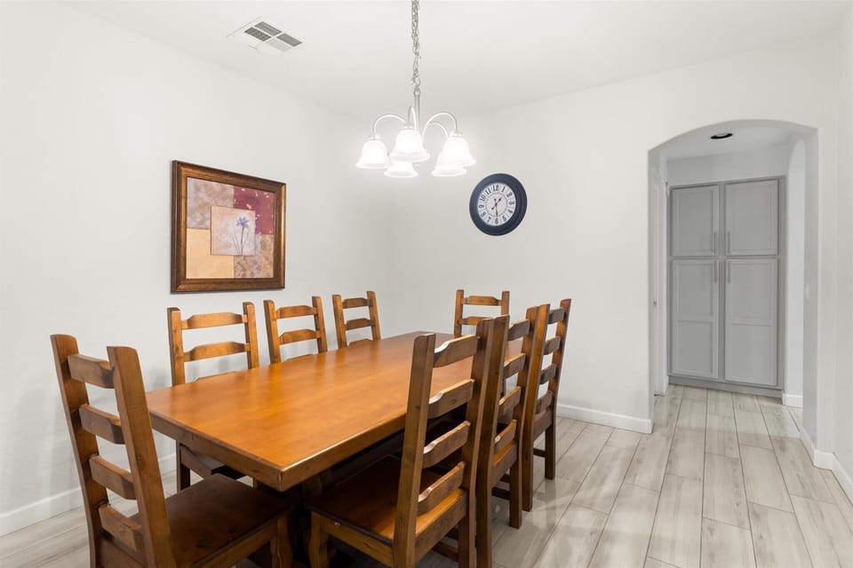 Your seat’s waiting! This spacious dining area is perfect for laughs, stories, and unforgettable meals with your favorite people.